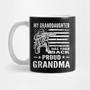 Distressed My Granddaughter Has Your Back Proud Grandma Mug